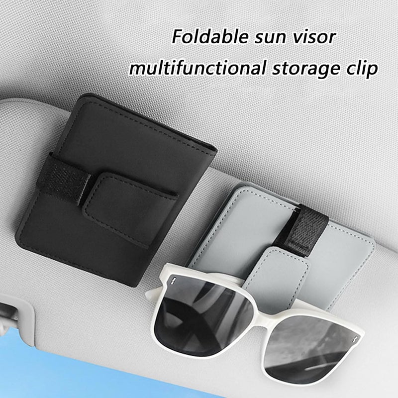 Visors Glass Holder for SUV and Sedan Car Sun Visors Organizers for Sunglasses and Card Storage Reducing Clutter Car Sun Visors Organizers for Sunglasses and Cards Secure Storage Easy Installation - Image 2
