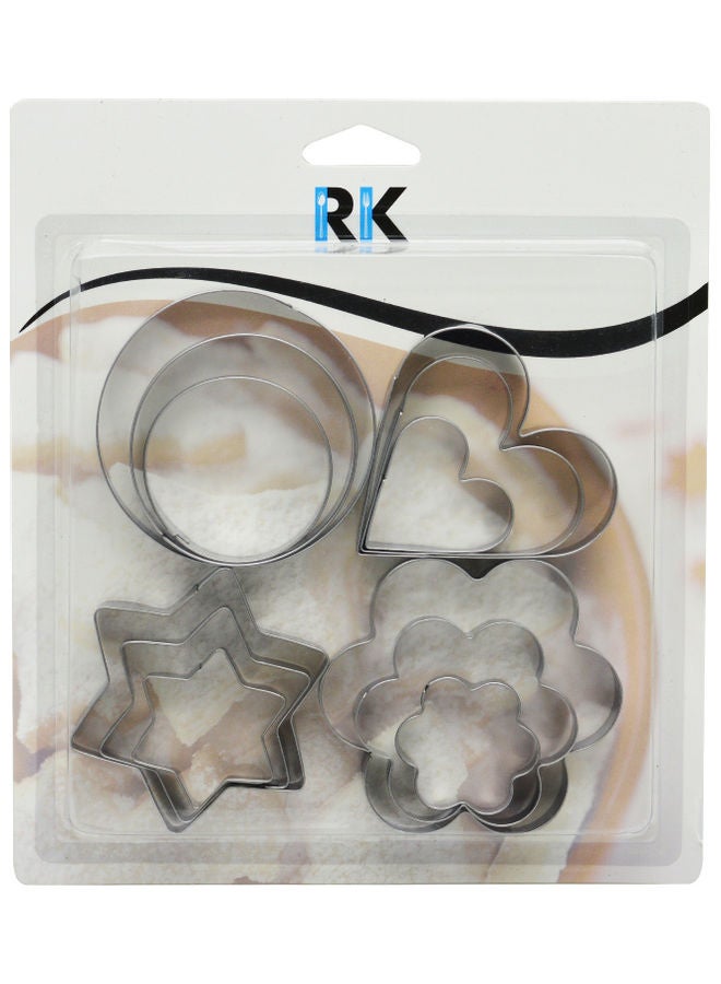RK 12-Piece Cookie Cutter Set Silver 21cm - Image 1