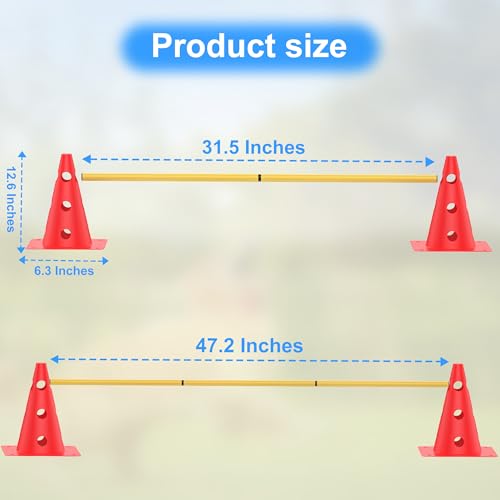 TINEPRY Dog Agility Training Hurdle Cone Set, Adjustable Dog Agility Equipment Obstacle Course Backyard Equipment for Pet Exercise - Image 5