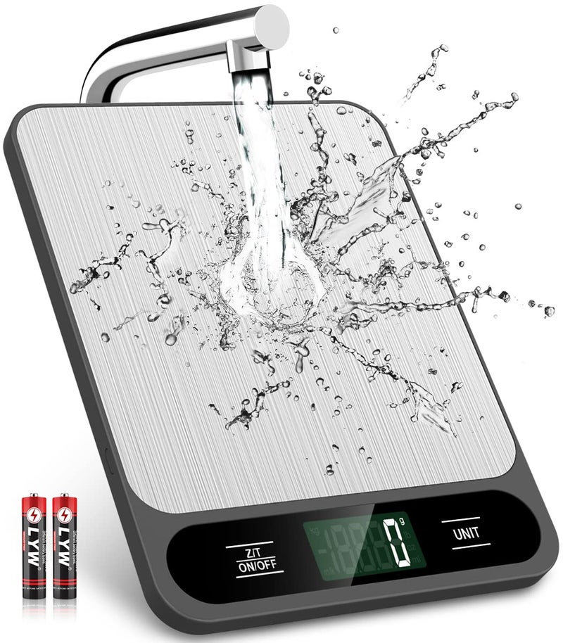 Mik-Nana Food Scale, 10kg/22lb Digital Kitchen Scale Weight Grams and Ounces for Baking Cooking Coffee Package Postage, 6 Units with Tare Function, LCD Display, Easy Clean Stainless Steel - Image 1