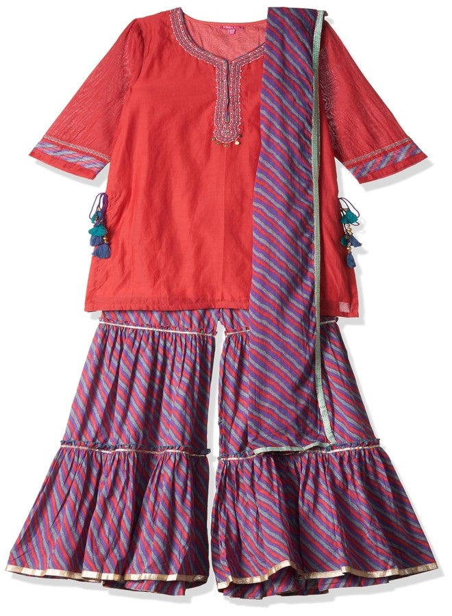 BIBA GIRL EMBROIDERY RELAXED KID(KW4824_RED-PURPLE_13) - Image 1