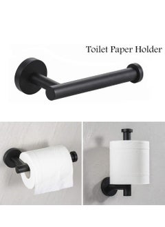 Generic Bathroom Hardware Set Contemporary 5-Pieces Wall Mounted Towel Rail Robe Hook Toilet Roll Paper Holder, Square Shaped Stainless Steel Bathroom Accessories  - Image 4