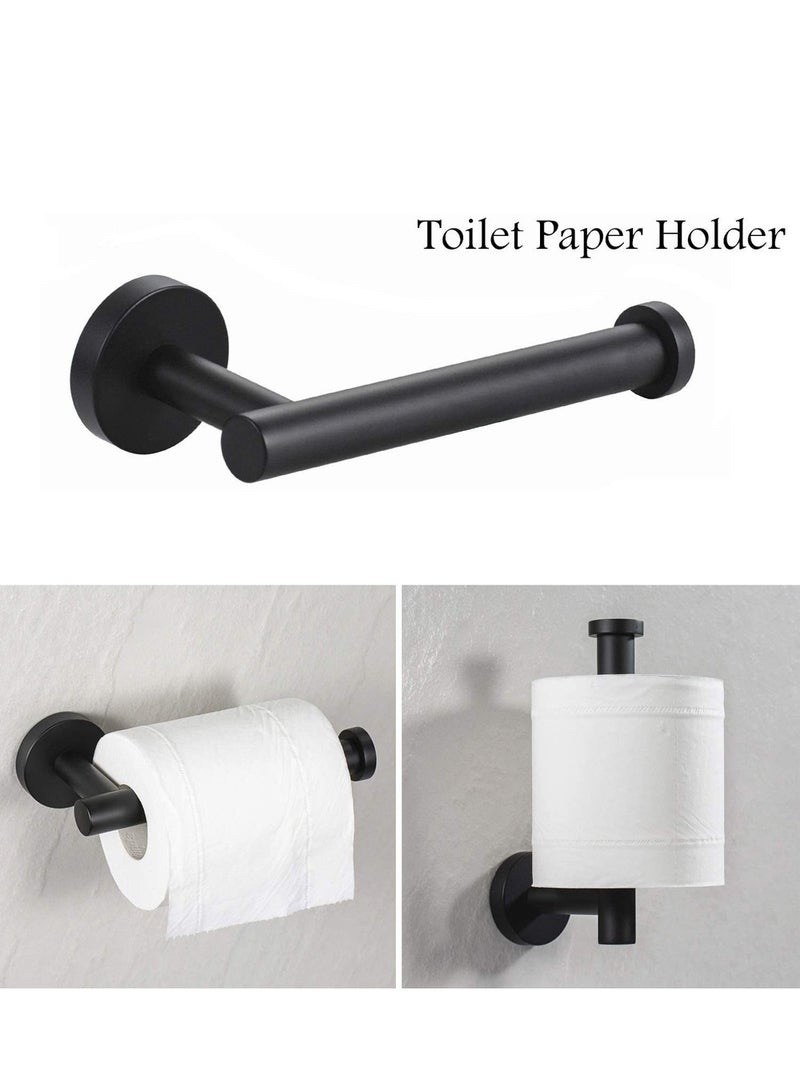 مجموعة أدوات الحمام المعاصرة المكونة من 5 قطع من حامل المناشف المثبت على الحائط وحامل ورق التواليت، إكسسوارات الحمام المصنوعة من الفولاذ المقاوم للصدأ على شكل مربع - Image 4