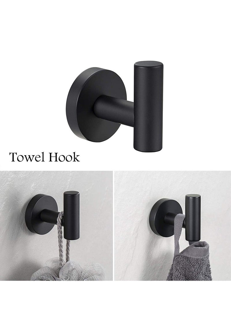 مجموعة أدوات الحمام المعاصرة المكونة من 5 قطع من حامل المناشف المثبت على الحائط وحامل ورق التواليت، إكسسوارات الحمام المصنوعة من الفولاذ المقاوم للصدأ على شكل مربع - Image 5