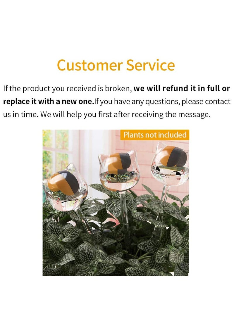 Zikra Plant Watering Devices, Automatic Self-Watering Globes Balls Garden Water Watering Bulbs for Plants, Aqua Water Globe, Hand Blown Clear Glass Plant Water Bulbs for Indoor and Outdoor, 3 Cats - Image 3