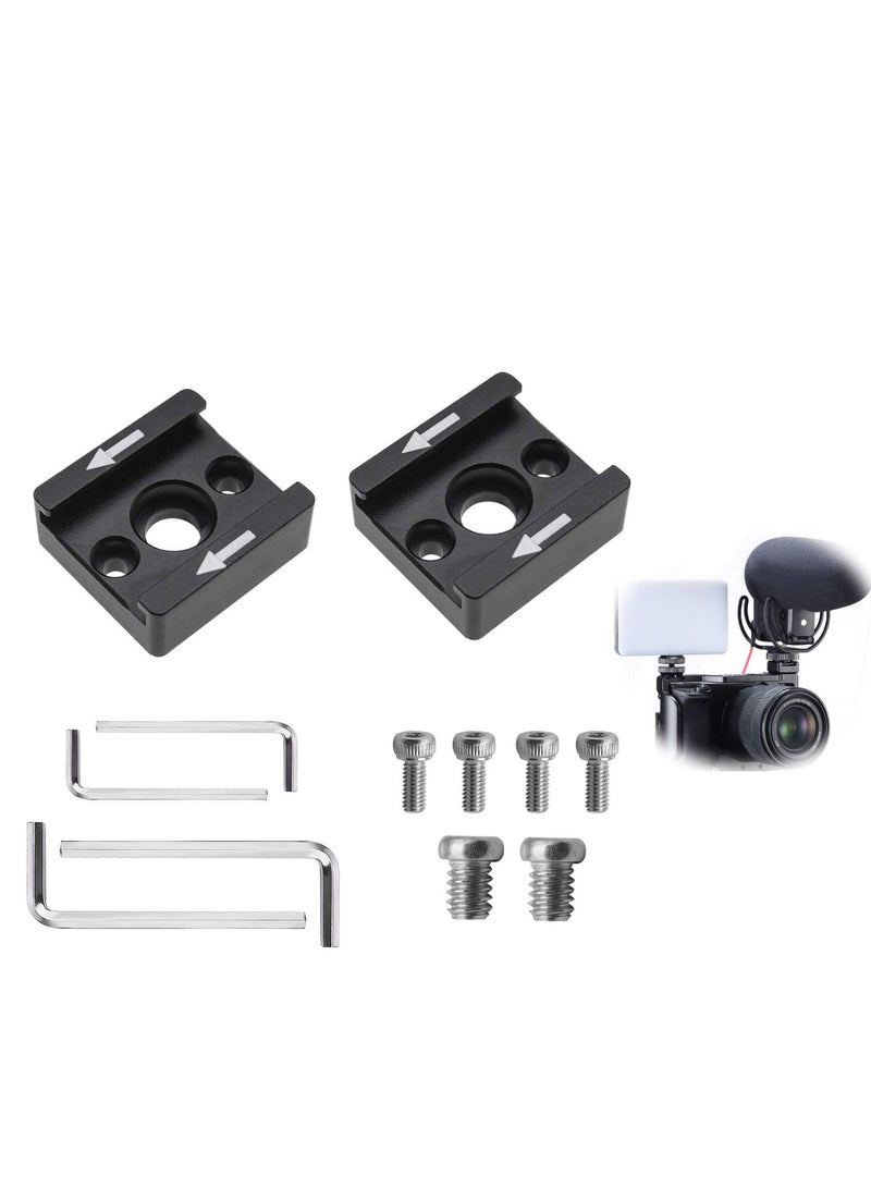 Cold Shoe Mount Adapter Brackets Universal with 1/4 Inch M2.5 Screws Wrench for Camera Cage Flash Microphone and Other Device 2Pcs  - Image 4