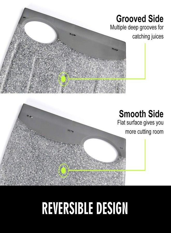 Ginkick Small Plastic Cutting Board Set of 2, Mini Cutting Board for Small Kitchen Tasks, Non Slip Edges, Unique Design with Multiple Juice Grooves! BPA Free, Non-Porous, Dishwasher Safe (9.84" x 7.48") - Image 3
