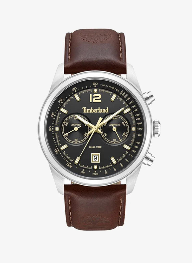 تمبرلاند Northbridge Black Dial Leather Strap Multifunction Watch for Men, 45mm