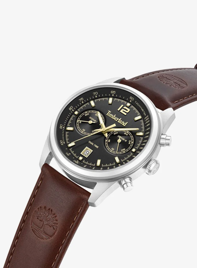 تمبرلاند Northbridge Black Dial Leather Strap Multifunction Watch for Men, 45mm