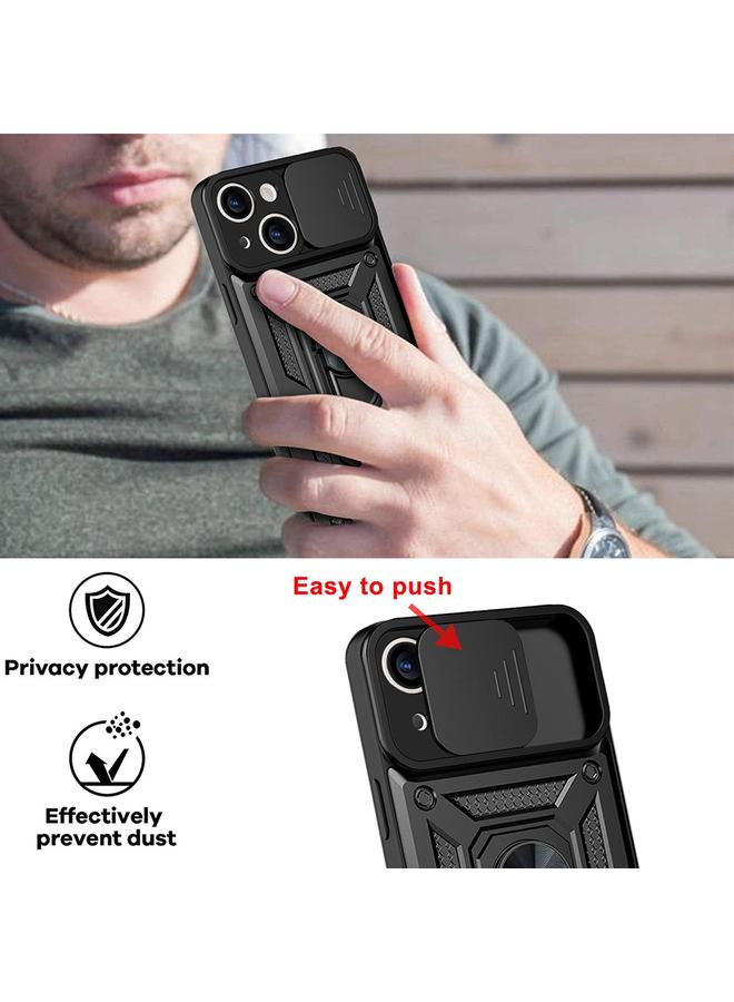 اس-توب جراب لهاتف iPhone 14 بتصميم غطاء كاميرا منزلق مصنوع من مادة TPU+PC - Image 4