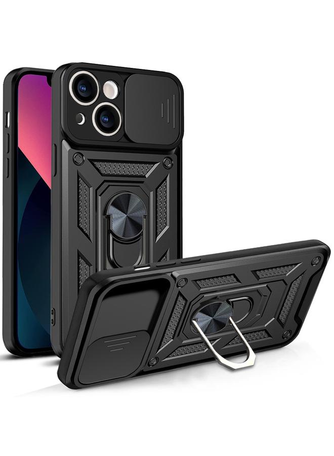 اس-توب جراب لهاتف iPhone 14 بتصميم غطاء كاميرا منزلق مصنوع من مادة TPU+PC - Image 1