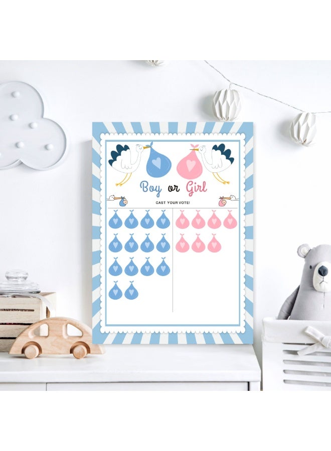 لوحة كشف جنس الطفل مع ملصقات مجموعة ألعاب تصويت حفلة استقبال المولود - Image 3