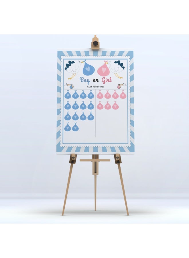 لوحة كشف جنس الطفل مع ملصقات مجموعة ألعاب تصويت حفلة استقبال المولود - Image 4