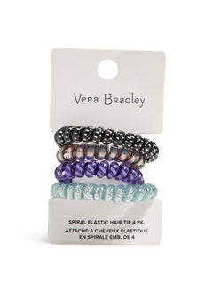 Vera Bradley Womens Elastic Hair Tie Set of 4 Hair Accessory Tranquil Medallion One Size