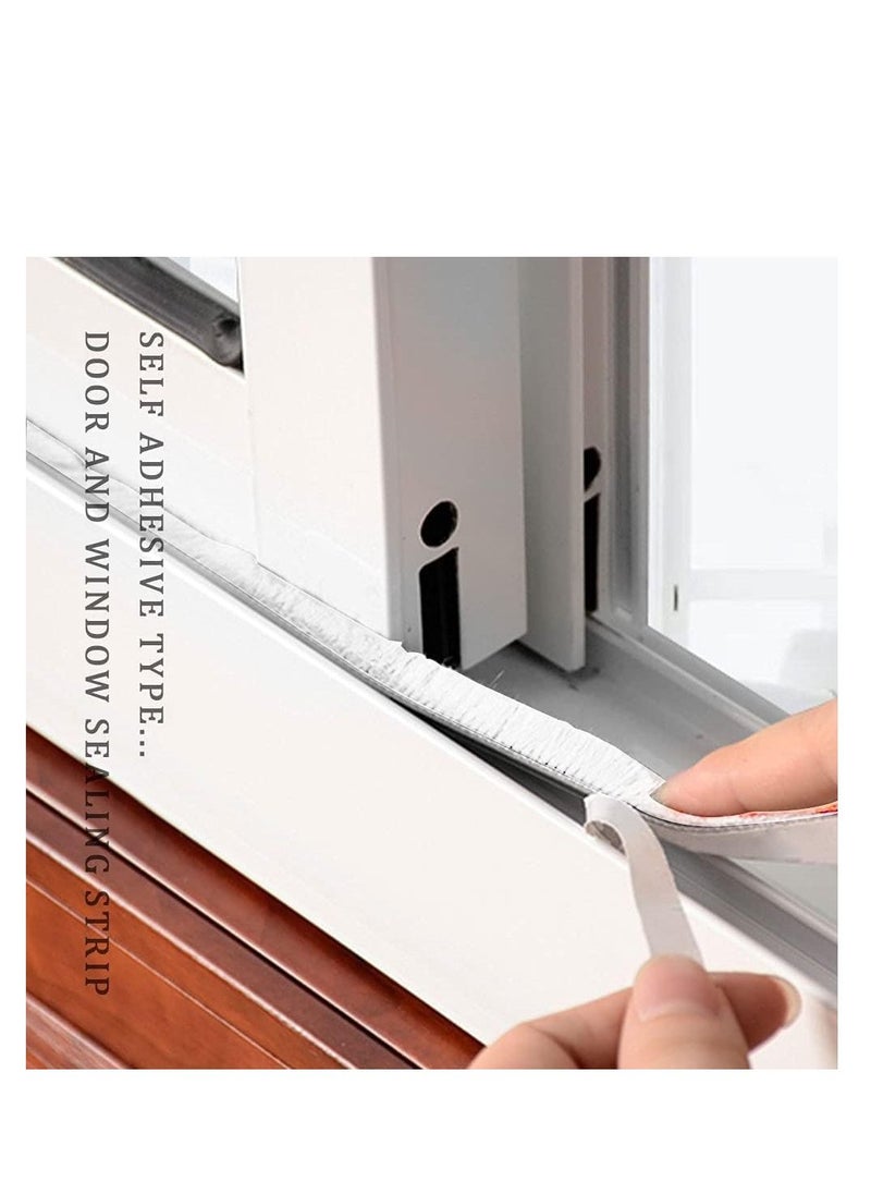 SYOSI - Weather Stripping Door Seal, Self Adhesive Brush Weather Seal Strip for Windows and Doors Felt Door Seal Window Insulation Sealing Strip Brush Weatherstrip for Windows and Doors House 10M - Image 1