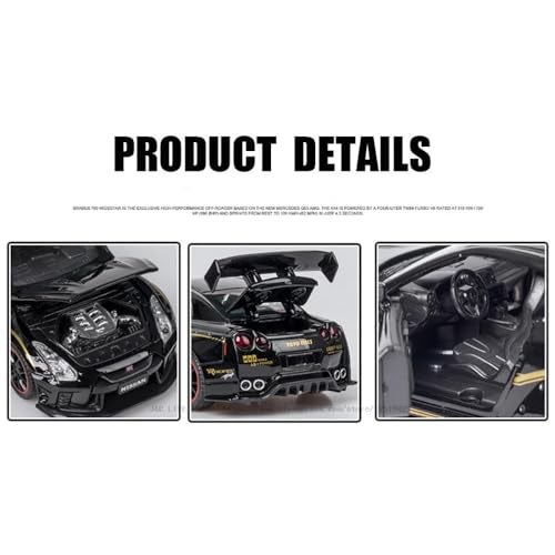Coelon 1:32 Scale nessan R35 Die Cast Metal Car Toy with Light and Sound for Kid - Image 4
