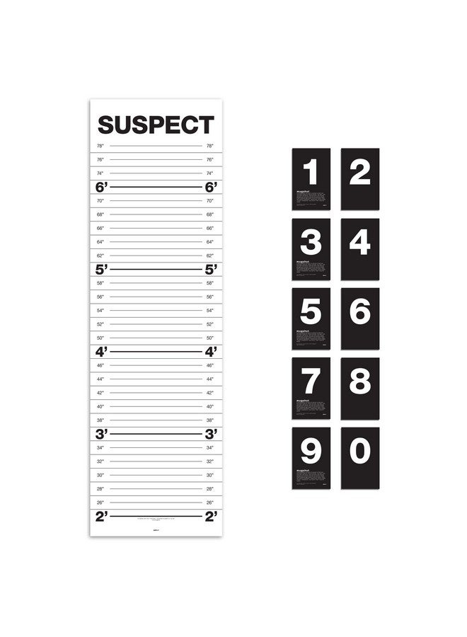 Suck UK ; Mugshot Height Chart ; Photo Backdrop & Growth Chart For Kids ; Adult Party Props Or Playroom Wall Decor ; Funny Posters & Height Chart For Kids ; Mugshot Wall Hanging For Kids Room Decor - Image 1