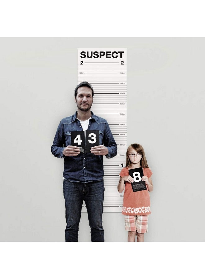 Suck UK ; Mugshot Height Chart ; Photo Backdrop & Growth Chart For Kids ; Adult Party Props Or Playroom Wall Decor ; Funny Posters & Height Chart For Kids ; Mugshot Wall Hanging For Kids Room Decor - Image 3