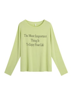Slight Fat Mm Plus Size Women's Thin Crew Neck Letter Printed T-shirt Base Shirt 6232 [special Products Are Not Returned]]