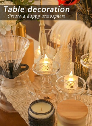 3 Pack Flameless Battery Operated Candle, Tea Lights Battery Operated LED Small Round Candles for Wedding, Dining Table, Proposal, Home Decoration - view 4