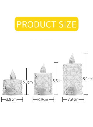 3 Pack Flameless Battery Operated Candle, Tea Lights Battery Operated LED Small Round Candles for Wedding, Dining Table, Proposal, Home Decoration - view 5