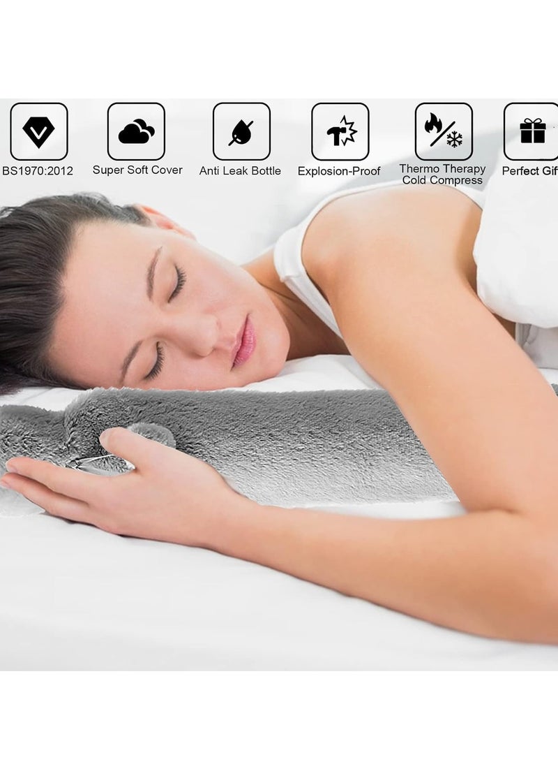 Generic Hot Water Bottle with Cover Hot Water Bag for Pain Relief Holds 2.0L Odorless BPA Free Premium Materials Suit Neck Shoulder Pain Feet Warmer Menstrual Cramps  - Image 2