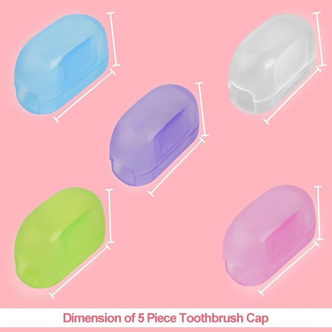 M.F.H Portable Dustproof Toothbrush Protector Cover Plastic Transparent Toothbrush Cover -Pack of 5 Multicolour (Pack of 1)  - Image 5