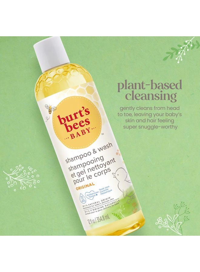 Burt's Bees Baby Shampoo & Wash, Tear Free Soap, Natural Baby Care, Original,12 Ounce (Pack of 3) - Image 2