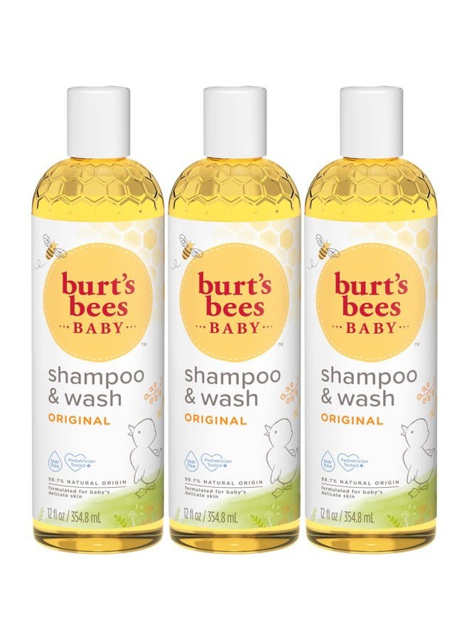 Burt's Bees Baby Shampoo & Wash, Tear Free Soap, Natural Baby Care, Original,12 Ounce (Pack of 3) - Image 1