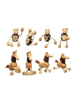 Generic Bendable Wooden Animal Toys Set of 8 Preschool Learning Montessori Toy  - Image 4