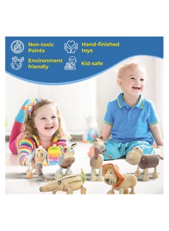 Generic Bendable Wooden Animal Toys Set of 8 Preschool Learning Montessori Toy  - Image 3