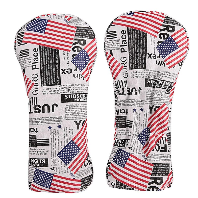 Golf Builder USA Stars and Stripes Newspaper Print Golf Club Driver Head Cover Driver Wood Cover - Image 5