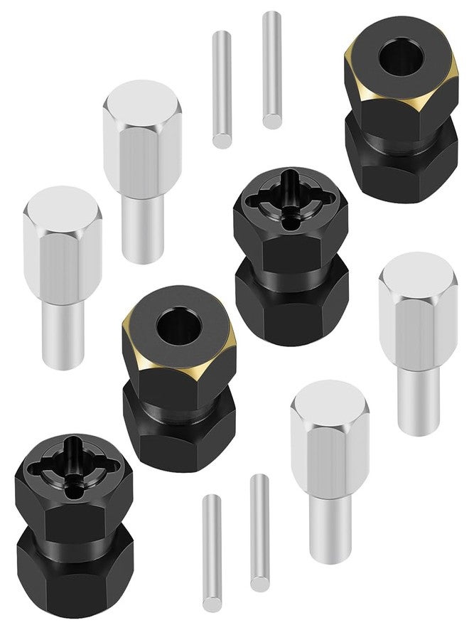 MOHERO 4Pcs Brass 12mm RC Hex Hub Extension Wheel Hex Drive Adapter for 1/10 RC Crawlers Axial SCX10 90046 D90 Upgrade Parts (12MM) - Image 4