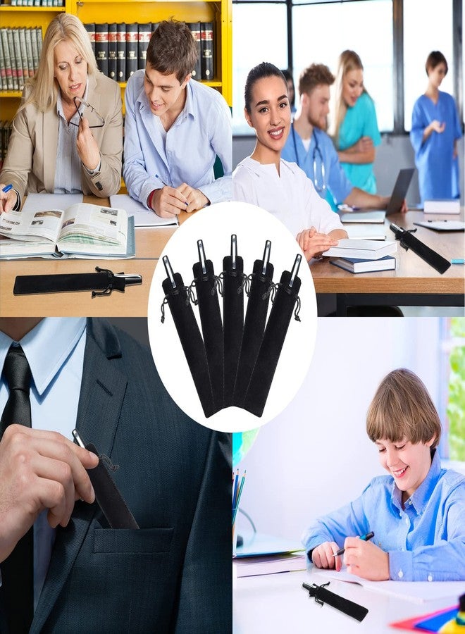 Yexiya 100 Pieces Velvet Pen Pouch Black Drawstring Pen Bag Black Pencil Case Pencil Bag Soft Single Sleeve Holder Home Decor Products for Student Adult Gifts School Office Business Supplies - Image 4