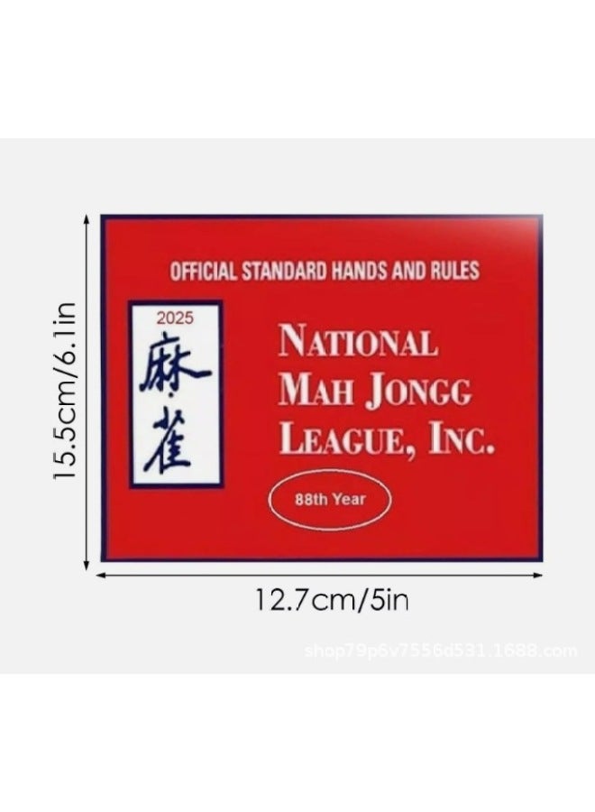 Mah Jongg Card Cross-border Mahjong Alliance Scorecard Rule Card 2025 Independent Station New Product Description Card