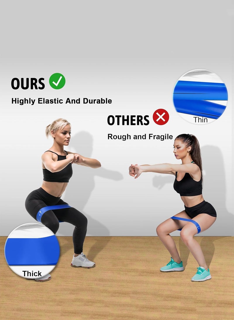 هيروكس أشرطة مقاومة للتمرين، 5 قطع متنوعة الوزن، حلقات مقاومة لتمرين القوة، أشرطة تمدد، أشرطة تمرين متعددة الألوان للتمرين الداخلي والخارجي، تدريب قوة الساق، إعادة التأهيل، اليوغا - Image 2