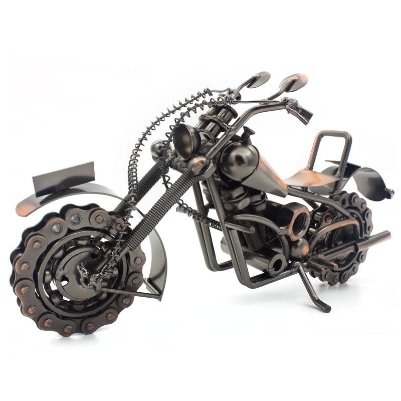 QIRLOEU QIRLOEU Motorcycle Gifts for Men Man Cave Decor for Men Vintage Motorcycle Figurine Art for Home Office Desk Decor Unique Birthday Gifts for Him Dad Husband Grandpa Boyfriend Son 
