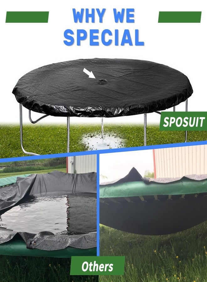 Sposuit Trampoline Cover - 12 FT Round Rain Snow Sun Shade Protection, UV Resistant - Image 2