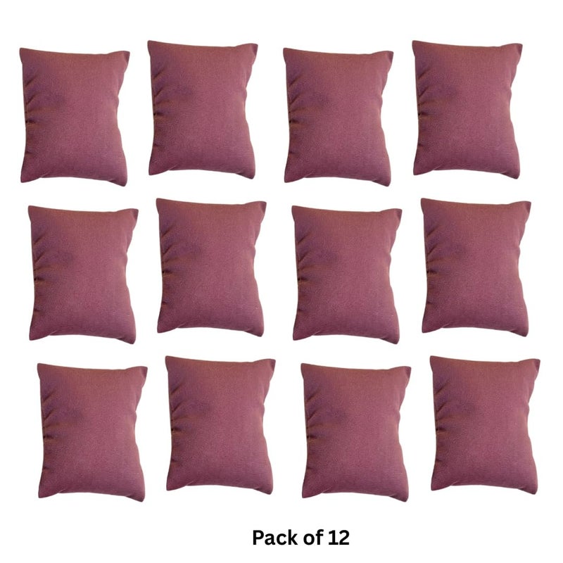 La Trove Velvet Bracelet and Watch Pillow Set, Jewelry Cushion Organizer for Bracelets, Watches, and Accessories - Velvet Storage Holder for Home and Display - Pack Of 12, Dark Pink - Image 5