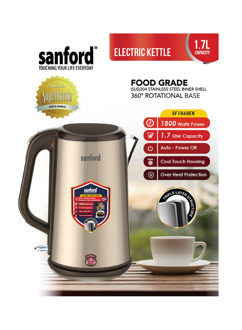 سانفورد غلاية كهربائية 1.7 L 1800 W SF1868EK-1.7L BS أبيض/رمادي - Image 4