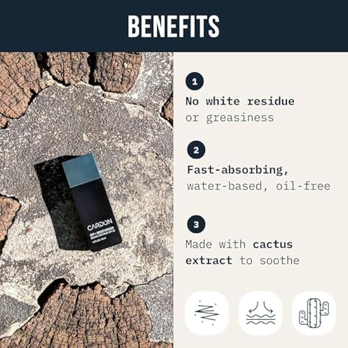 Cardon Men's SPF 30 Korean Sunscreen for Face, Facial Moisturizer With Sunblock, Anti-Aging Face Sunscreen, SPF Facial Moisturizer, Men's Skin Care Lotion with Cactus Extract (1 Bottle - 35ml) - Image 3