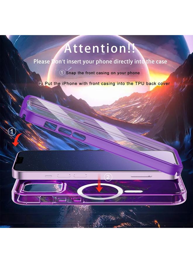 اس-توب جراب لهاتف iPhone 12 ملون من MagSafe المغناطيسي PC الهجين TPU جراب هاتف - Image 3