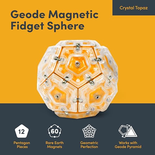 Speks Geode Magnetic Fidget Toy  Sensory Desk Toy for Adults  Teens 14  Stress Relief Gift  Sphere Topaz - Image 5