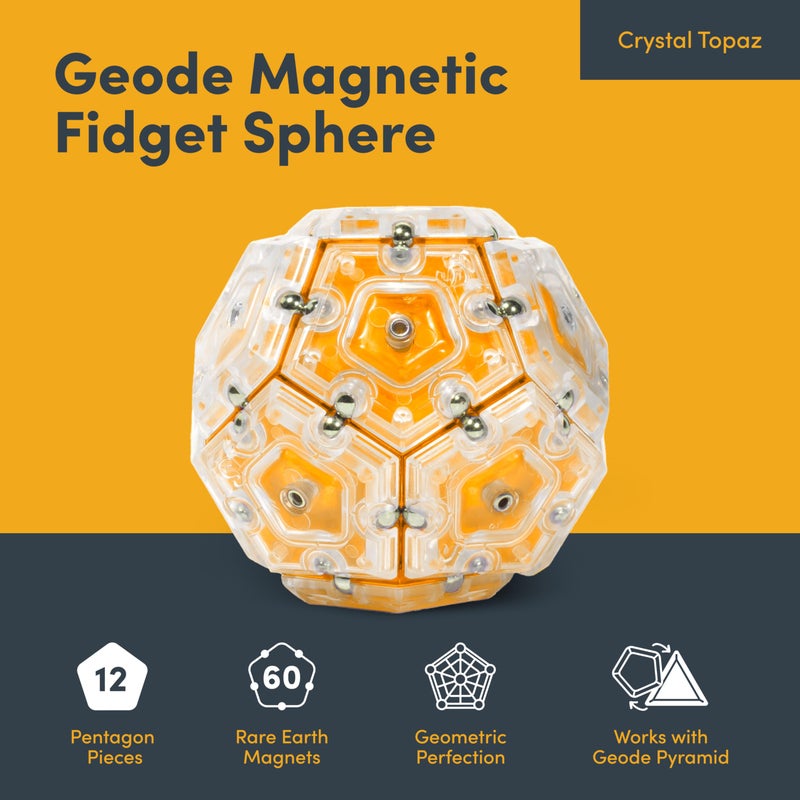 Speks Geode Magnetic Fidget Toy  Sensory Desk Toy for Adults  Teens 14  Stress Relief Gift  Sphere Topaz - Image 3