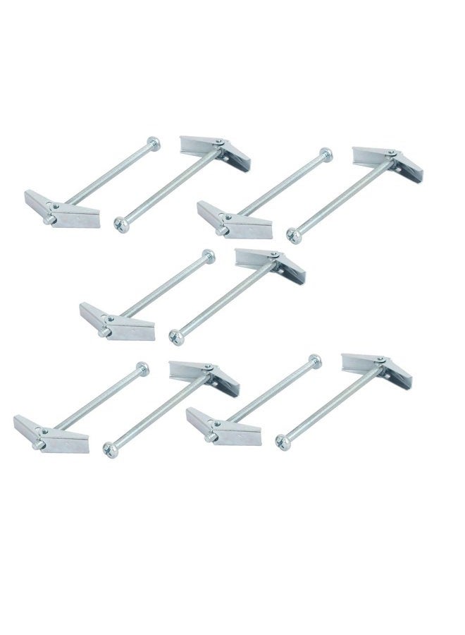 uxcell M4 x 75mm Male Thread Spring Loaded Hollow Wall Round Head Toggle Bolt 10pcs - Image 1