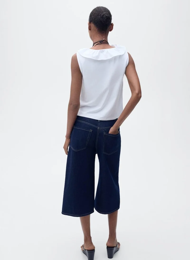 MANGO cotton top with ruffles
