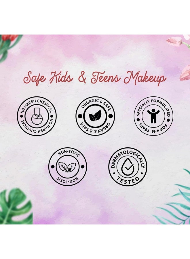 Whimsy 7-Piece Organic Makeup Kit for Girls & Teens|Real & Skin-Friendly Beauty Set|Non-Toxic Toy Makeup with Eye Glitter,Lip Cheek Tint,Lip Gloss & Mermaid Accessories| Gift for Kids 4-16 years - Image 5