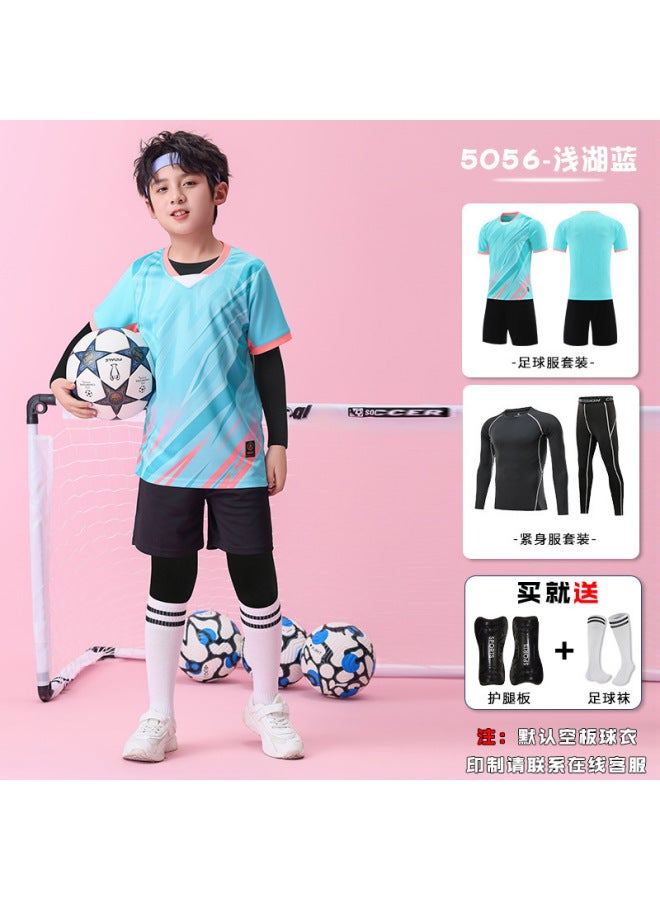 Football Uniform Suit Boys Training Camp Women's Volleyball Badminton Uniform Autumn And Winter Long-sleeved Sports Four-piece Student Jersey