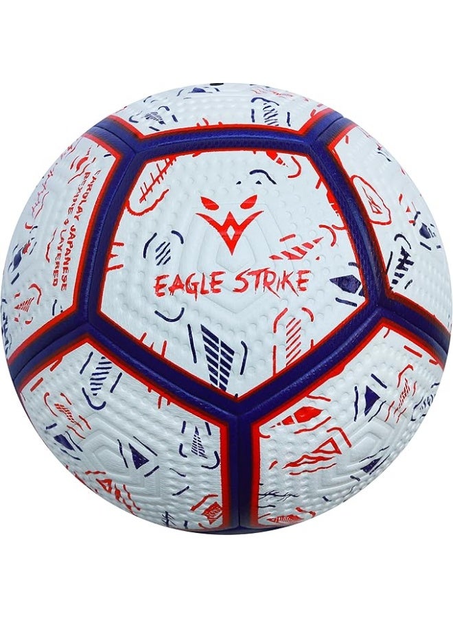 Eagle Strike Professional Match Soccer Ball – Size 5 PU Football, Red & Blue, Official Weight 420-440g - Image 1