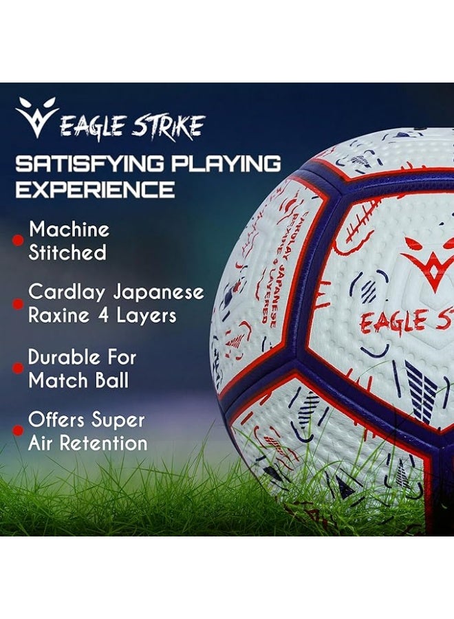 Eagle Strike Professional Match Soccer Ball – Size 5 PU Football, Red & Blue, Official Weight 420-440g - Image 3